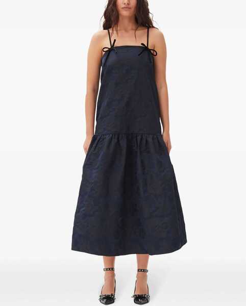 Rochii casual Ganni Jacquard Dress BLUE Femei (BM 16071896) 2