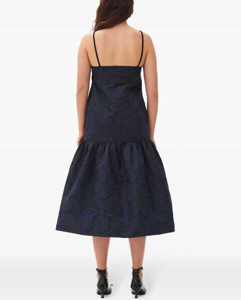 Rochii casual Ganni Jacquard Dress BLUE Femei (BM 16071896) 4