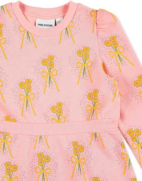Rochii casual MINI RODINI Mini Rodini Winter Flowers Aop Sweat Dress -Chapter 2, PINK Fete (BM 16071926) 3