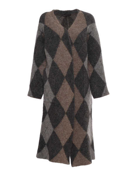 Paltoane Lorena Antoniazzi KNIT COAT Gray Femei (BM 16072265) 2