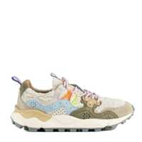 Sneakers Flower Mountain Yamano 3 Woman Cream And Light Blue Suede And Wool Sneakers Femei