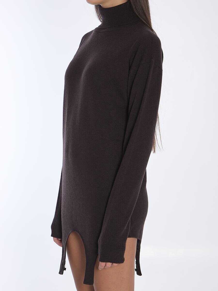 Pulovere Saint Laurent Turtleneck Garter Sweater BROWN Femei (BM 16076378) 2