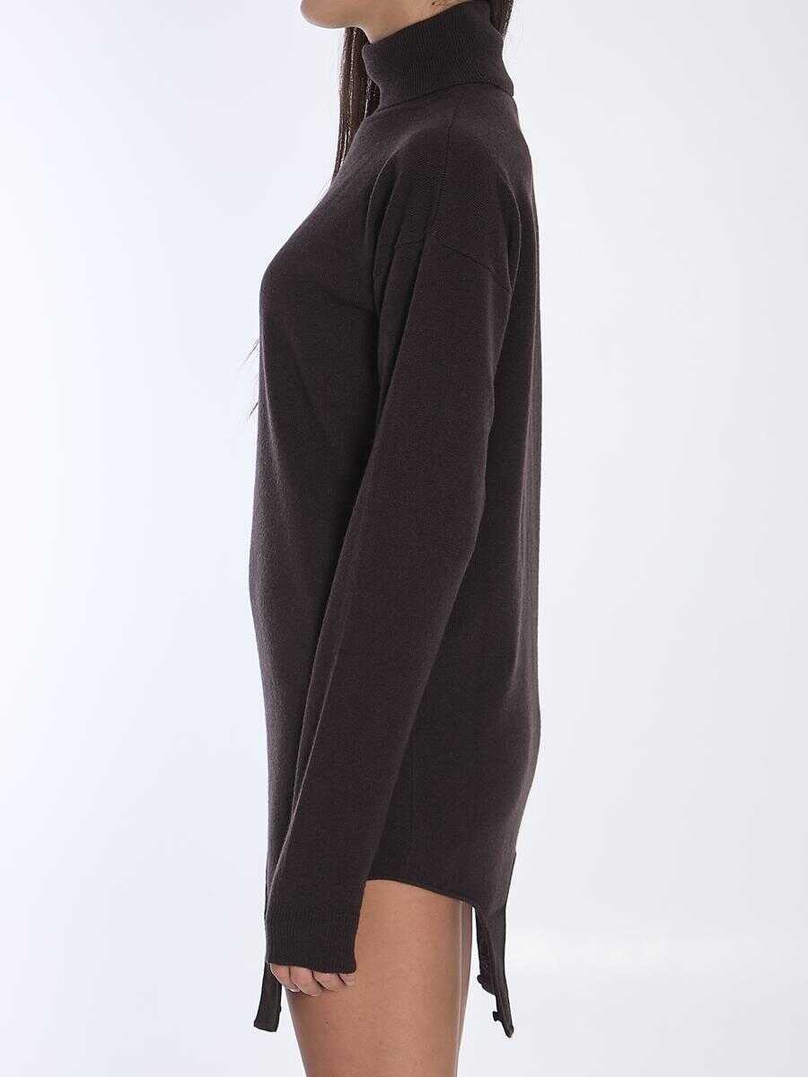 Pulovere Saint Laurent Turtleneck Garter Sweater BROWN Femei (BM 16076378) 3