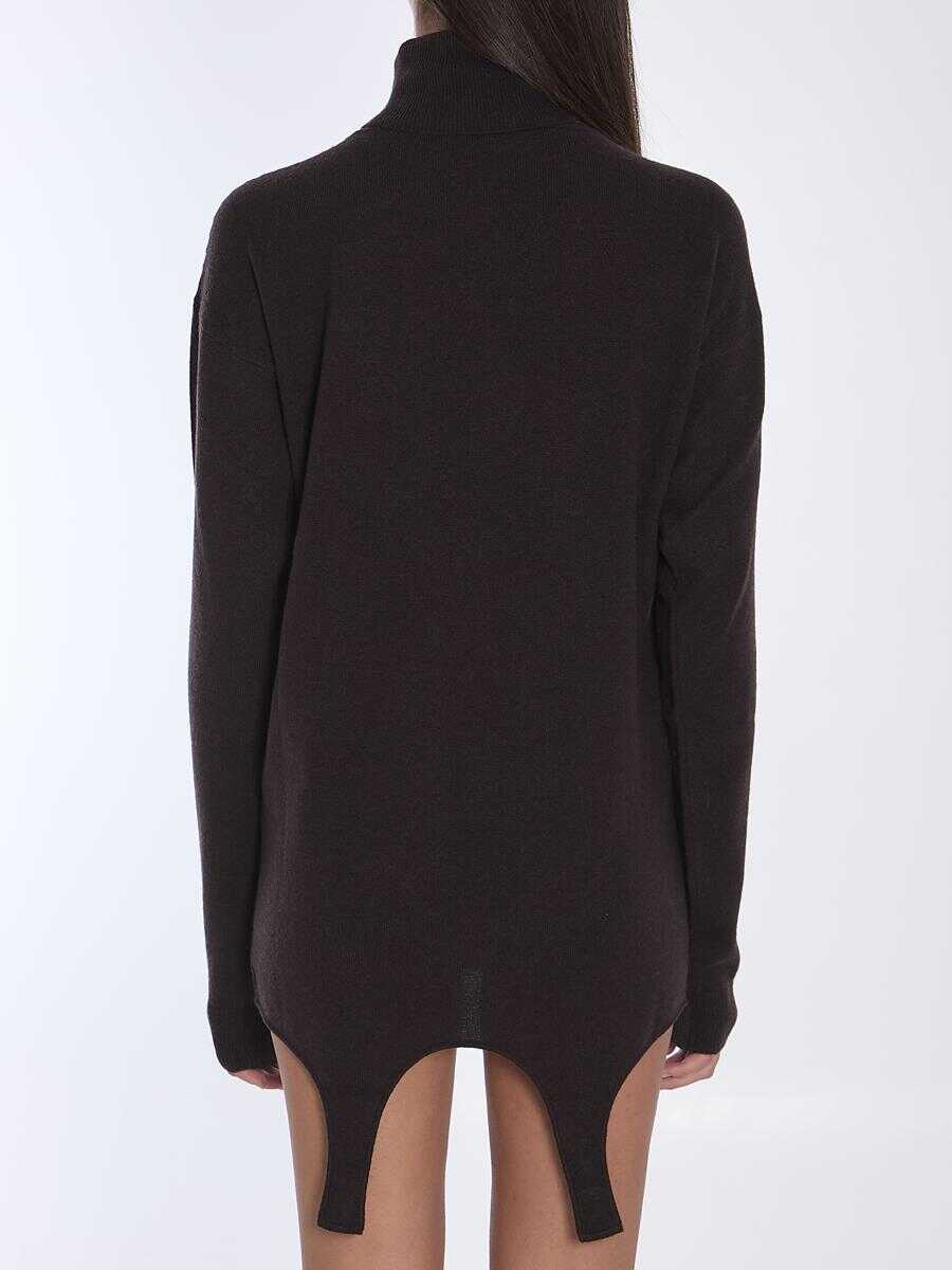 Pulovere Saint Laurent Turtleneck Garter Sweater BROWN Femei (BM 16076378) 4
