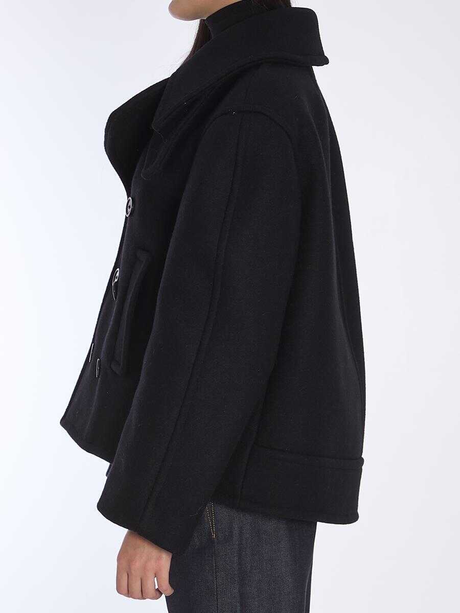Paltoane Saint Laurent Oversize Pea Coat In Wool Black Femei (BM 16077392) 3