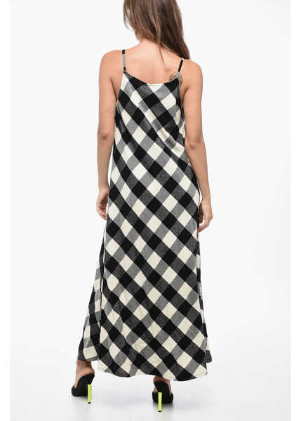 Rochii elegante Woolrich Ws Archive Check Long Dress Black & White Femei (BM 16088438) 2