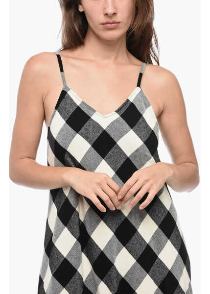 Rochii elegante Woolrich Ws Archive Check Long Dress Black & White Femei (BM 16088438) 3