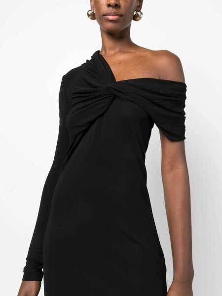 Rochii lungi Saint Laurent Asymmetric Dress With Knot Detail Black Femei (BM 16088879) 5