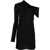 Saint Laurent Asymmetric Dress With Knot Detail Black