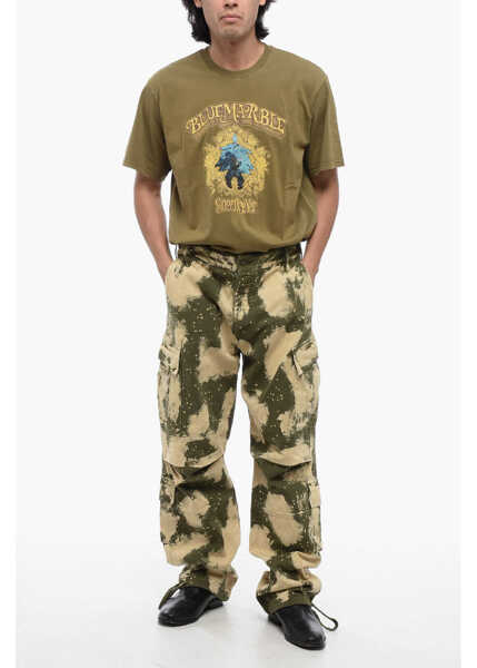 Pantaloni casual DARKPARK Acid-Wash Effect Cargo Pants Military Green Barbati (BM 16089089) 4