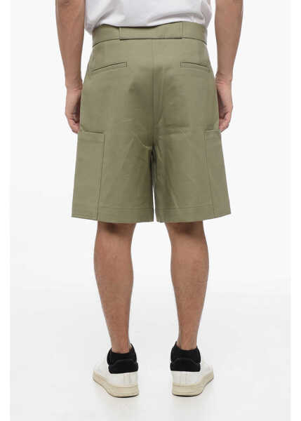 Pantaloni scurti Armani Emporio Single-Pleated Cotton Cargo Shorts Military Green Barbati (BM 16089104) 2