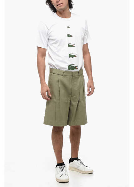 Pantaloni scurti Armani Emporio Single-Pleated Cotton Cargo Shorts Military Green Barbati (BM 16089104) 4