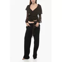 Pantaloni casual Loose-Fit Cargo Pants With Velcro Detail Femei