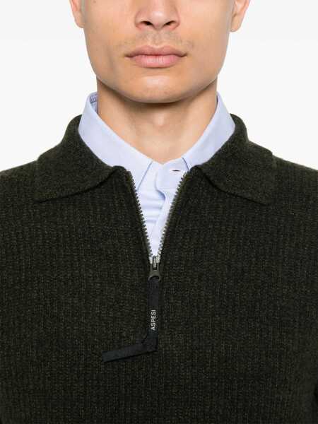 Pulovere casual Aspesi Wool Jersey. MILITARY GREEN Barbati (BM 16089377) 5