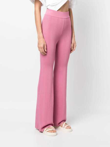 Pantaloni casual REMAIN High Waist Ribbed Palazzo Pants Pink Femei (BM 16089644) 3
