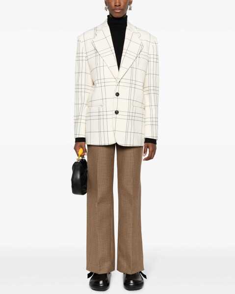 Sacouri Marni Bespoke Dram Wool Blazer With Check Pattern White Femei (BM 16089692) 2