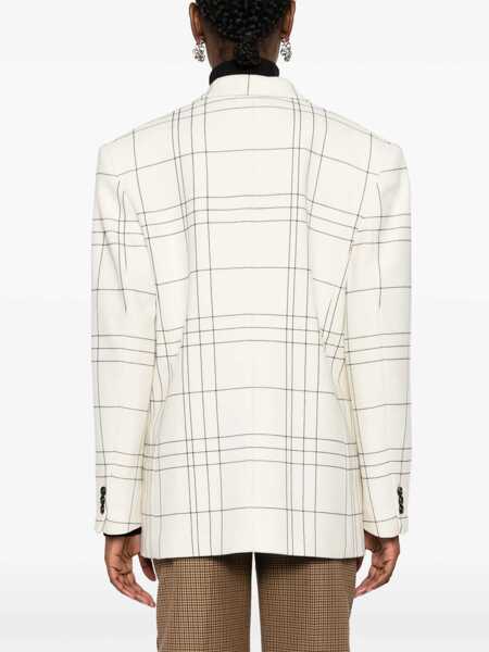 Sacouri Marni Bespoke Dram Wool Blazer With Check Pattern White Femei (BM 16089692) 4