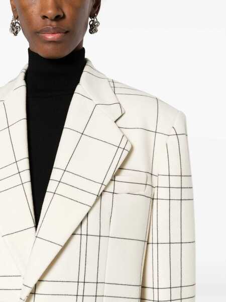 Sacouri Marni Bespoke Dram Wool Blazer With Check Pattern White Femei (BM 16089692) 5