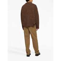 Pulovere casual Dolce & Gabbana pentru Barbati - Pulovere casual Dolce & Gabbana Crew Neck Wool Blend Pullover With Jacquard Logo Brown Barbati (BM 16089710) - B-mall.ro