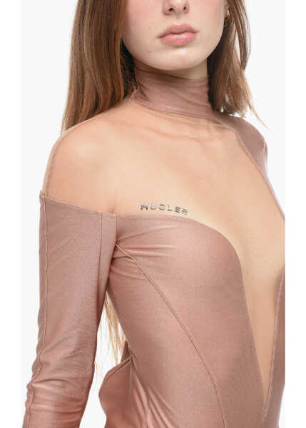 Bluze MUGLER Jersey Tumb-Hole Body With Mesh Inserts Pink Femei (BM 16089893) 2