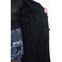 Geci Moschino Dama - Paltoane Moschino Couture Wool Ribbed Coat With Belt Blue Femei (BM 16089899) - B-mall.ro