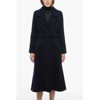 Paltoane Couture Wool Ribbed Coat With Belt Femei