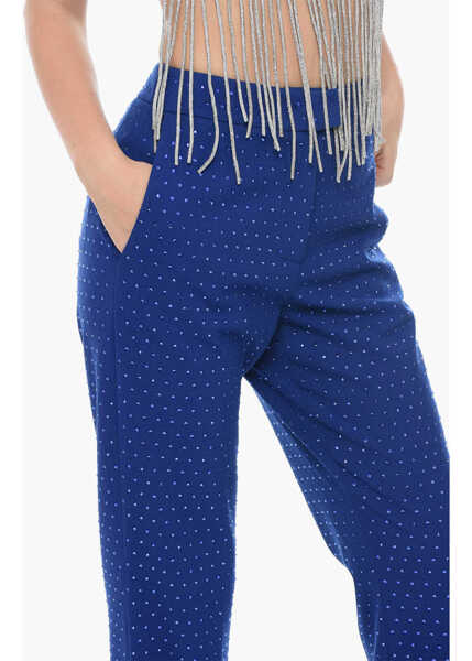 Pantaloni office THE ANDAMANE Straight-Fit Pants With Swarovski Application Blue Femei (BM 16089911) 2