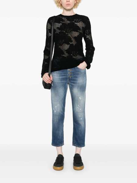 Blugi drepti Dondup KOONS JEWEL PANTS Blue Femei (BM 16090034) 2