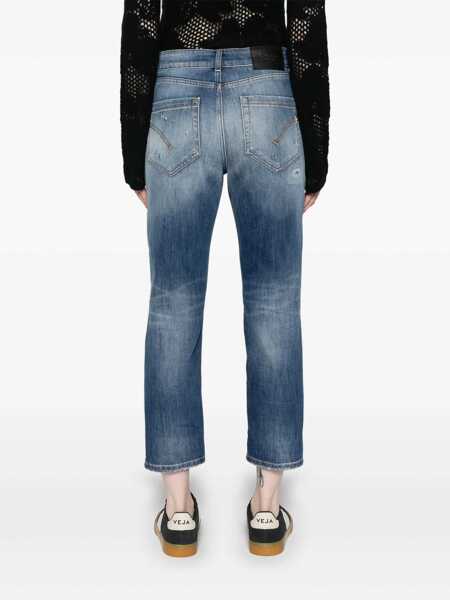 Blugi drepti Dondup KOONS JEWEL PANTS Blue Femei (BM 16090034) 4