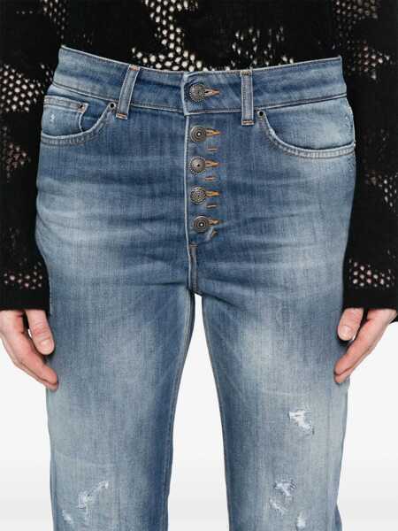 Blugi drepti Dondup KOONS JEWEL PANTS Blue Femei (BM 16090034) 5