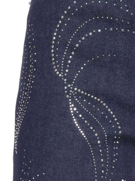 Blugi drepti Dondup AMBER STRASS PANTS Blue Femei (BM 16090046) 3