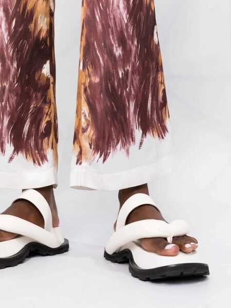 Pantaloni casual Marni High-Waisted Flared Pants With Graphic Print Brown Femei (BM 16098200) 5