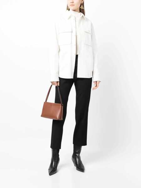 Pantaloni casual Jil Sander Front-Pleated Cropped Pants Black Femei (BM 16098203) 2