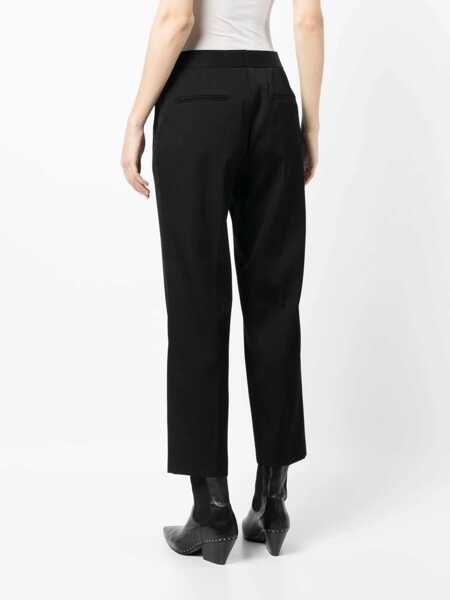 Pantaloni casual Jil Sander Front-Pleated Cropped Pants Black Femei (BM 16098203) 4