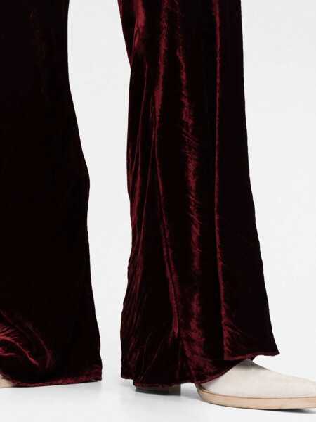Pantaloni office ETRO Curly Velvet Pants With Flared-Fit Red Femei (BM 16098251) 3