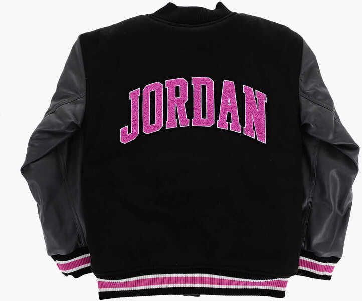 Bomber jacket Nike Air Jordan Padded Varsity Jacket With Faux Leather Sleeves Black Baieti (BM 16098263) 3