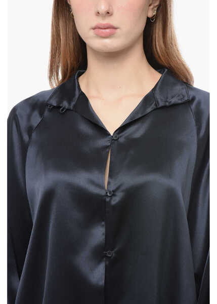 Camasi casual Co.Go Silk Korean Shirt Placket Detailing Blue Femei (BM 16099220) 3