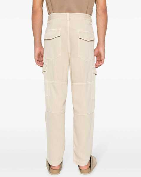 Pantaloni casual Isabel Marant Twill Fabric Cargo Pants With Belt Loops Beige Barbati (BM 16099355) 4