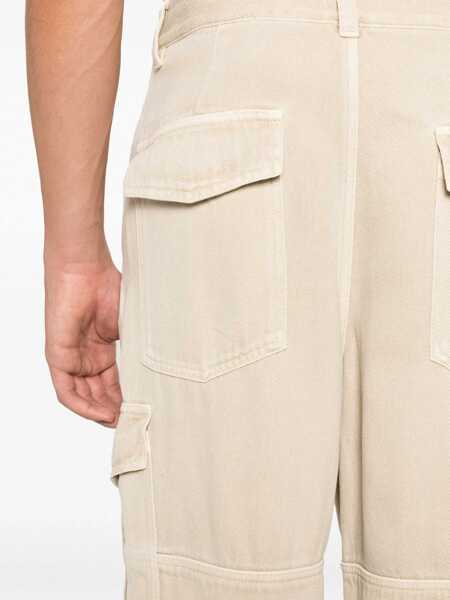 Pantaloni casual Isabel Marant Twill Fabric Cargo Pants With Belt Loops Beige Barbati (BM 16099355) 5