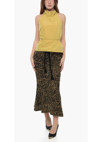 Bluze Co.Go Taffet Halter Top With Lace-Up Detail Yellow Femei (BM 16099526) 4