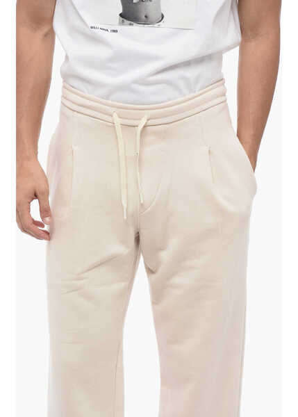 Pantaloni casual A PAPER KID Regular Fit Single-Pleat Sweat Pants Beige Barbati (BM 16099820) 3