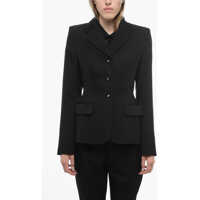 Sacouri Grain De Poudre Wool Blazer With Decorative Buttons Femei