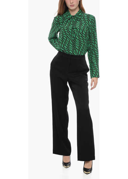 Pantaloni office Michael Kors Satin Pants With Flared-Fit Black Femei (BM 16100021) 4