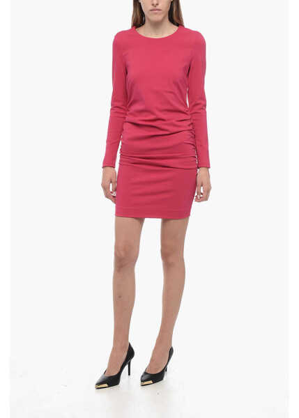 Rochii scurte P.A.R.O.S.H. Stretchy Mini Dress With Drape Detailing Pink Femei (BM 16100078) 1