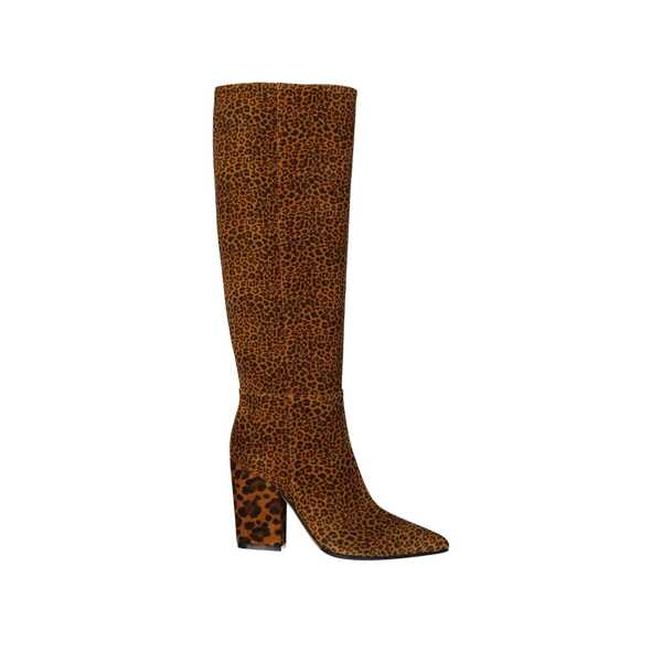 Bocanci Sergio Rossi Sergio Rossi Leopard-Print Leather Boots Brown Femei (BM 16100309) 1