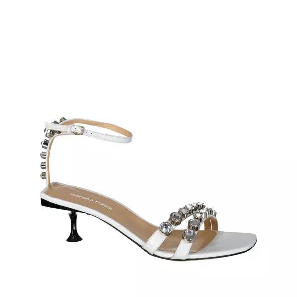Sandale Sergio Rossi Sergio Rossi Leather Crystal Sandals White Femei (BM 16100360) 1