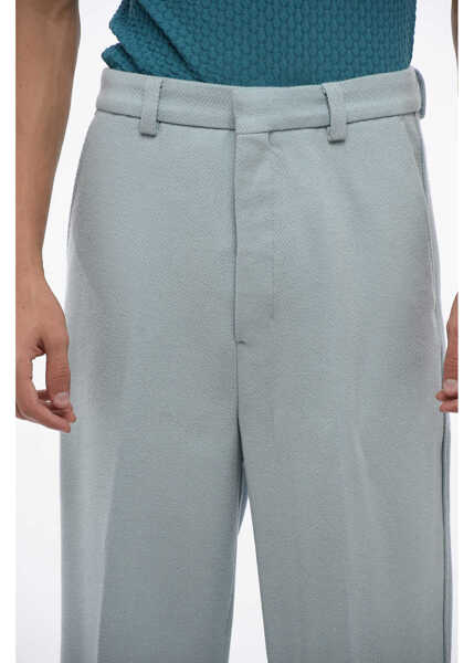 Pantaloni casual AMI ALEXANDRE MATTIUSSI Wool Cloth Chinos Pants With Hidden Fastening Light Blue Barbati (BM 16100459) 2