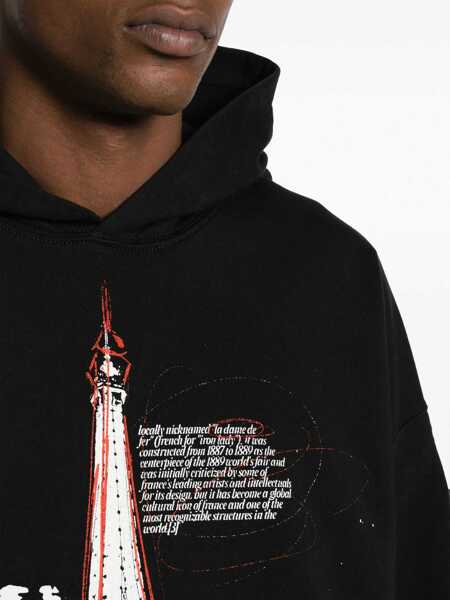 Bluze de trening 1989 STUDIO Cotton Hoodie With Frontal Print Black Barbati (BM 16100486) 5