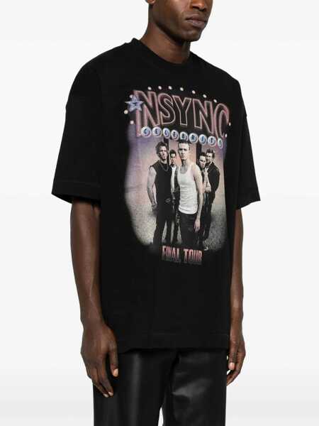 Tricouri 1989 STUDIO Printed Nsync Celebrity Crewneck T-Shirt Black Barbati (BM 16100690) 3