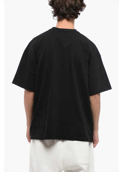 Tricouri 1989 STUDIO Cotton Notre Dam Crew-Neck T-Shirt With Contrast Print Black Barbati (BM 16100708) 2